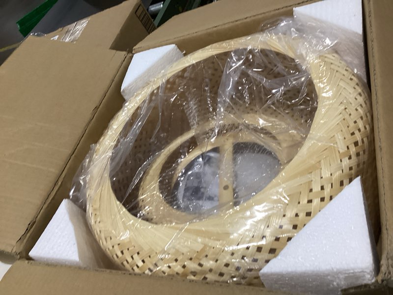 Condition photo showing Good Condition for hand-woven bamboo pendant light battery operated light?rattan handwoven battery powered pendant lamp?natural chandeliers woven light?1 light hanging light for kitchen farmhouse (color : natural)