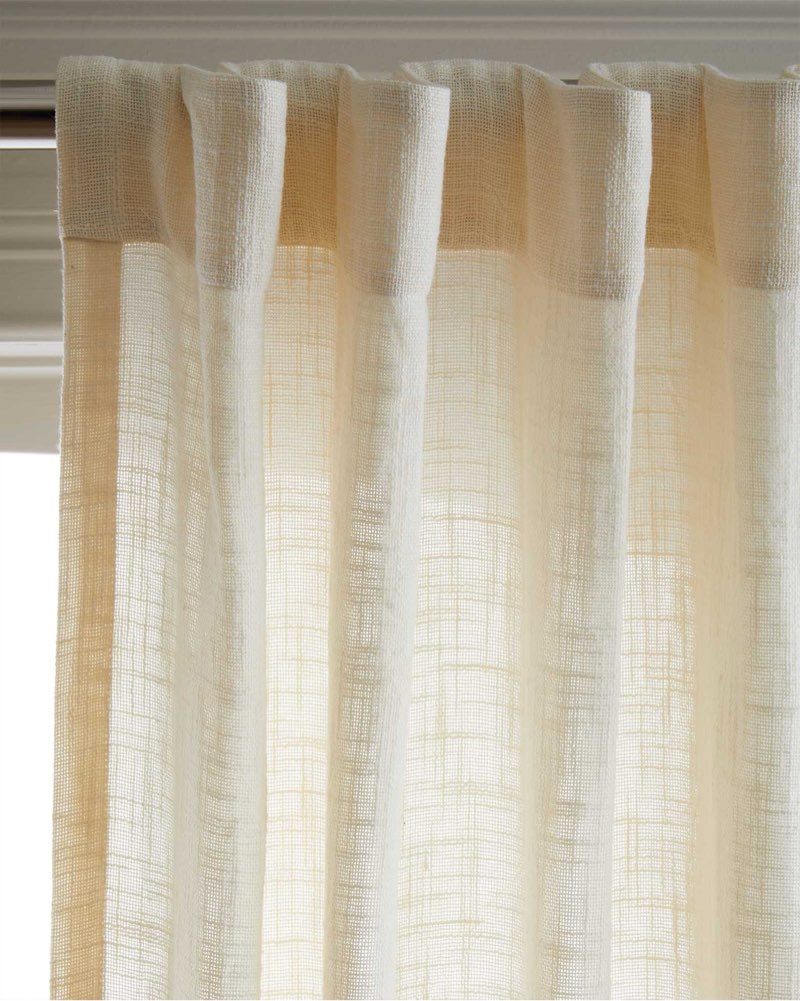 ivory cotton sheer curtain set