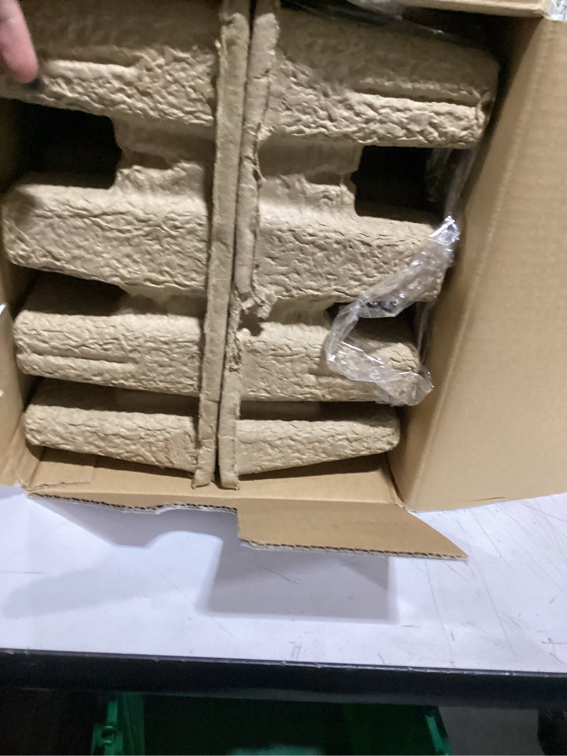 Condition photo showing As Is for quoizel breitling 1 -light 20-in h matte black hardwired outdoor wall light