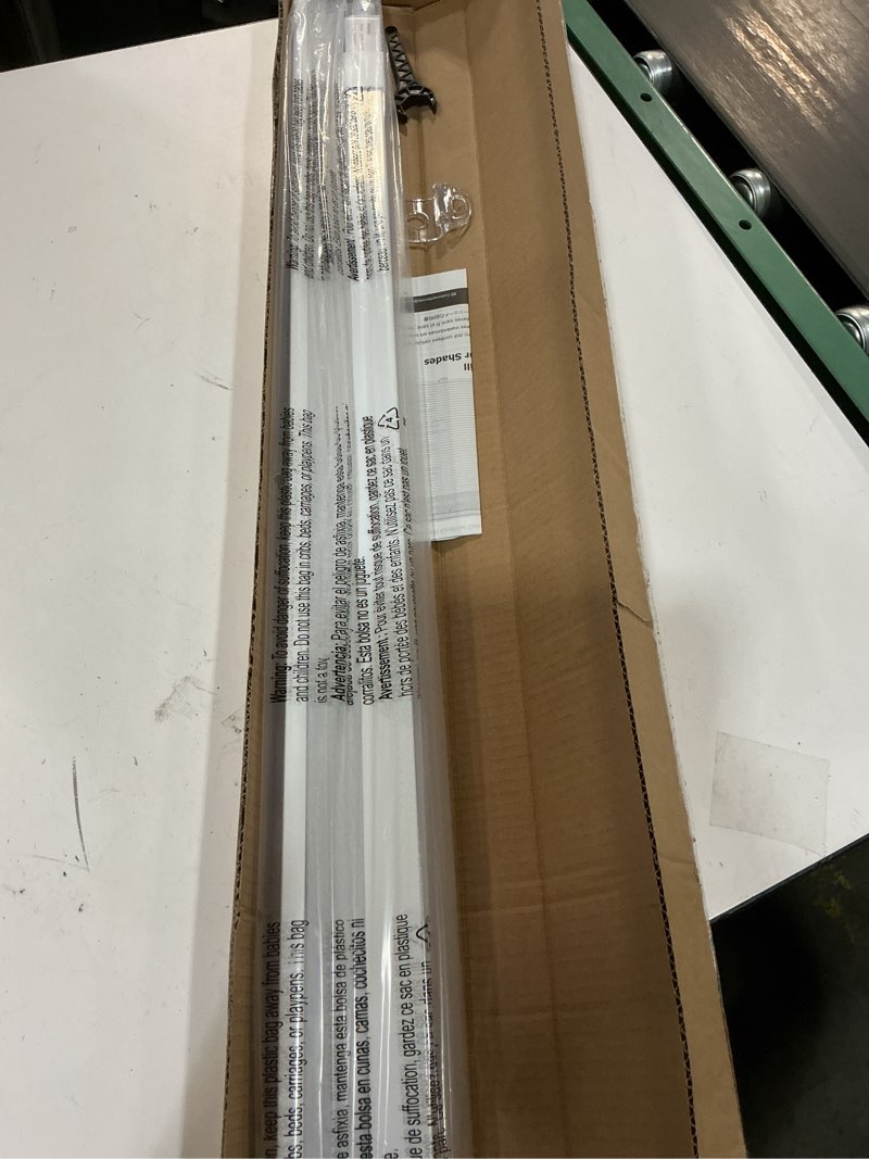 Condition photo showing Good Condition for lazblinds cordless cellular shades, no tools no drill blackout honeycomb shades pleated blinds for windows, 17'' w x 36'' h, silver white blackout-silver white 17'' w × 36'' h