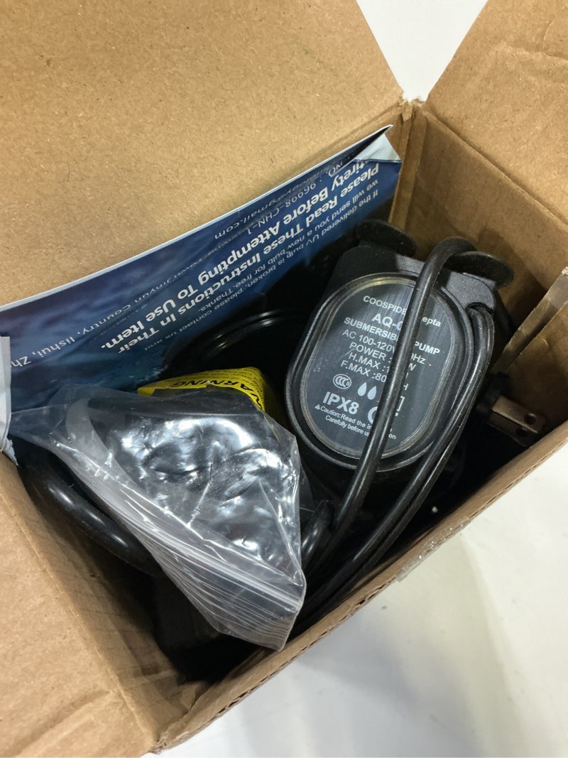 Condition photo showing Good Condition for 200gph aquarium filter, u-v for aquarium for 20-75 gal tank, submersible pump filter for green water and algae clean, ultra-silent green killing machine with fish tank deodorization aquarium filter for 20-75 gallon black