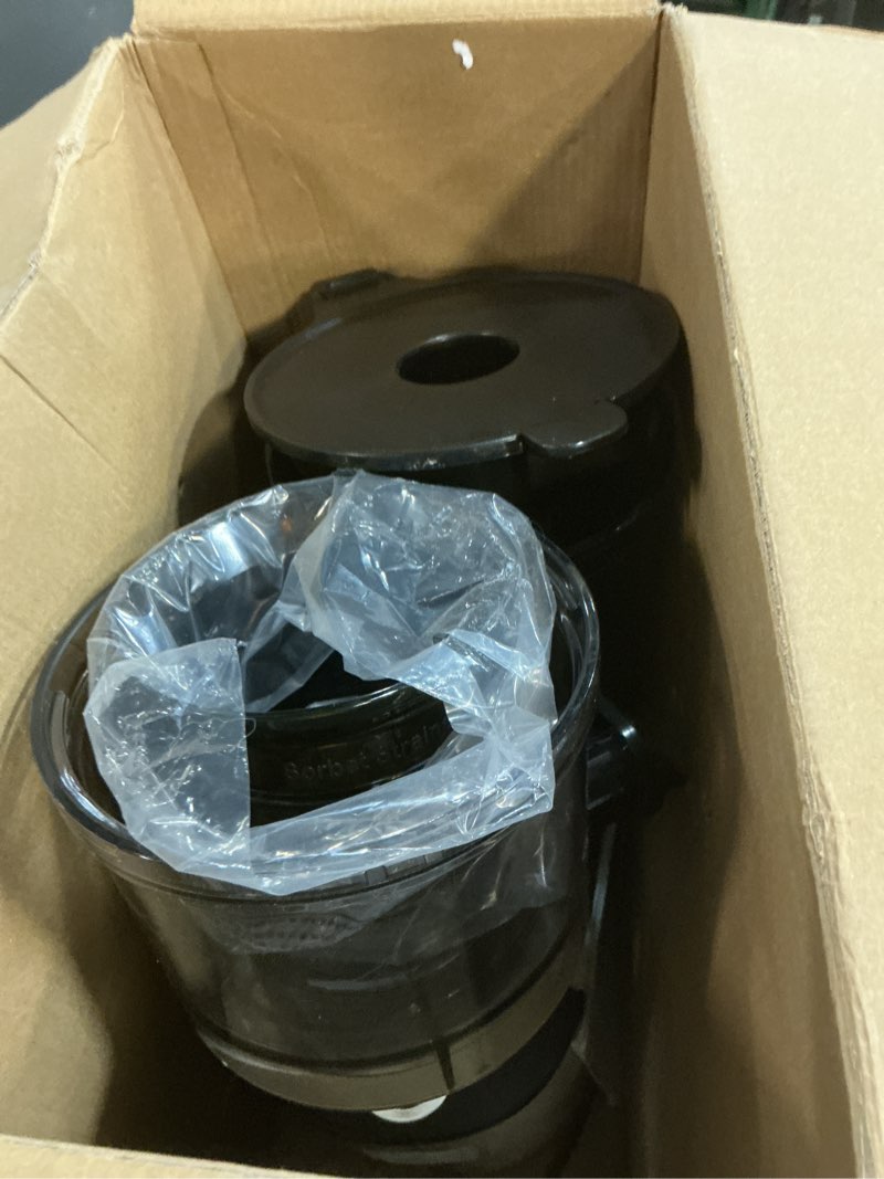 Condition photo showing As Is for eanoruus 3-in-1 cold press juicer, 6.5" extra large chute, 100oz large capacity, ac motor, perfect for juice, nut milk & sorbet, bright white