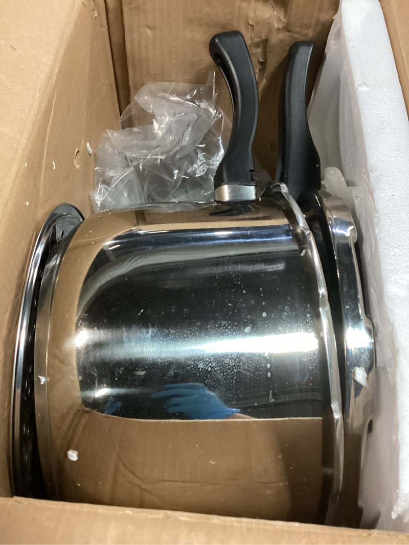 Condition photo showing As Is for WantJoin Stainless Steel Pressure Cooker(Non-Aluminum),10 Quart Induction Compatible Pressure Cooker with Spring Valve Safeguard Devices,Compatible with Gas & Induction Cooker 10.6 Quarts