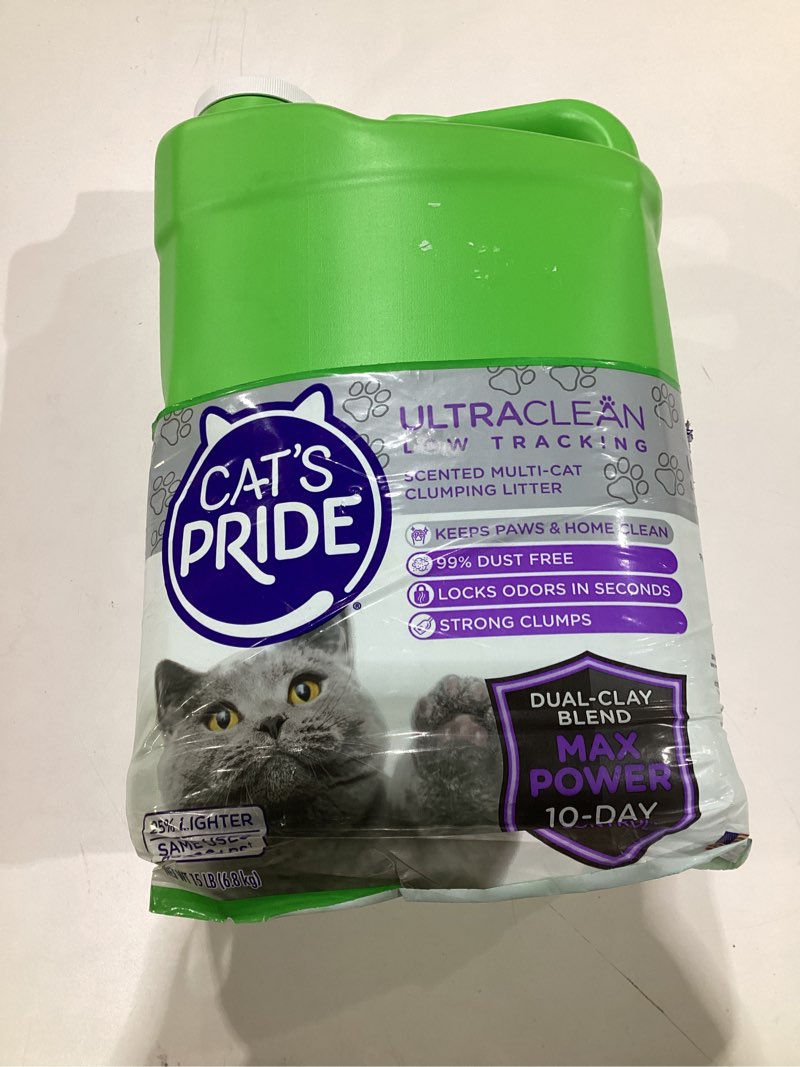 Condition photo showing New/Like New for Cat's Pride Max Power: UltraClean Low Tracking Multi-Cat Clumping Litter - Keeps Paws & Home Clean - Up to 10 Days of Powerful Odor Control - 99% Dust Free - Fresh Scent, 15 Pounds UltraClean Scented 15lb
