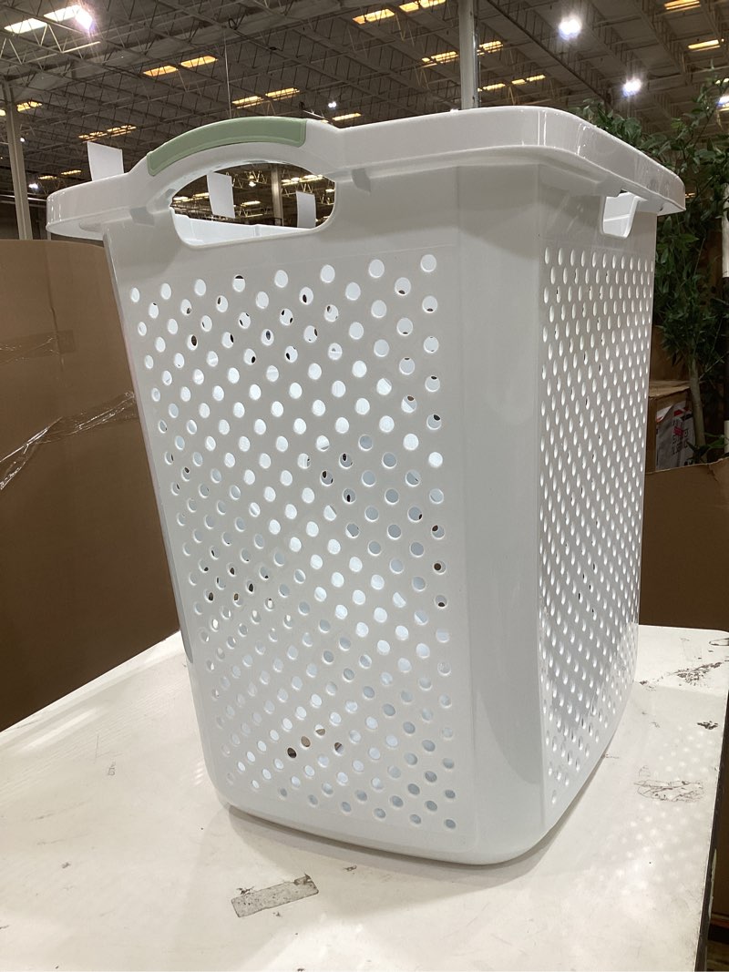 Condition photo showing As Is for br xl lamper with lid white with daydream green handles - brightroom™