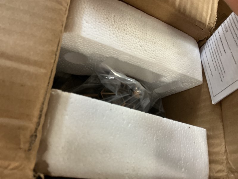 Condition photo showing New/Like New for homcom musical christmas snow globe lantern, battery operated lighted snow globe with glitter for holiday or gift, bronze