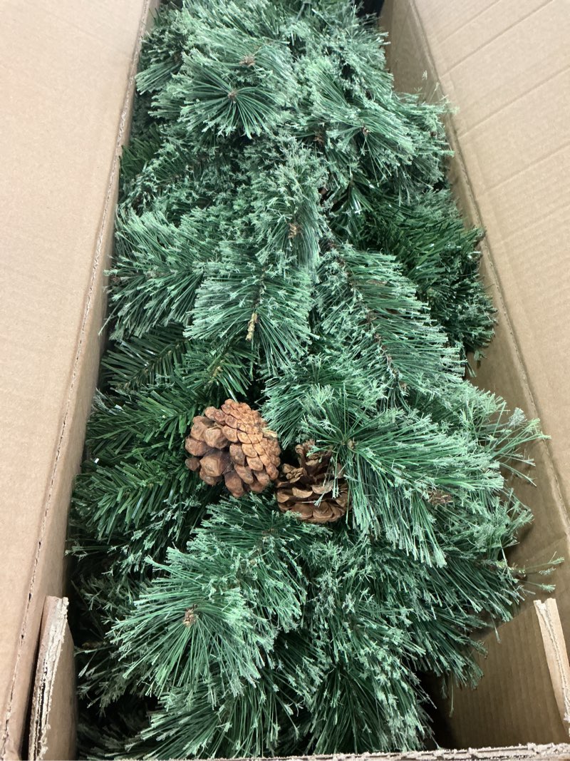 Condition photo showing Good Condition for Dual Color Change&Timer 4.5Ft by 34 Inch Full Hinged Artificial Scotch Pine Christmas Tree,150 Warm White&Color Lights 9 Modes,339 Scots Smoky Pine Branches Pinecone, Foldable Stand Spruce Xmas Tree