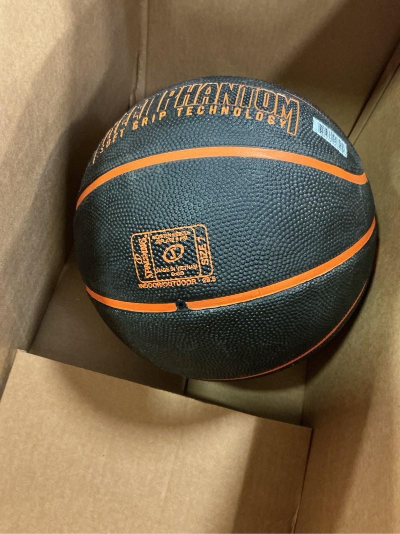Condition photo showing New/Like New for Spalding Outdoor Rubber Basketballs | Performance Rubber Cover Designed for Outdoor Play | Multiple Sizes & Colors Size 7, 29.5" Street Phantom - Neon Orange/Black