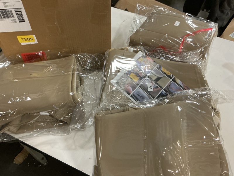 Condition photo showing Good Condition for Leather Front Car Seat Covers Breathable Seat Covers Waterproof Seat Protectors Universal Fit for Most Automotive Cars SUV Trucks Van (Beige, Front Pair)