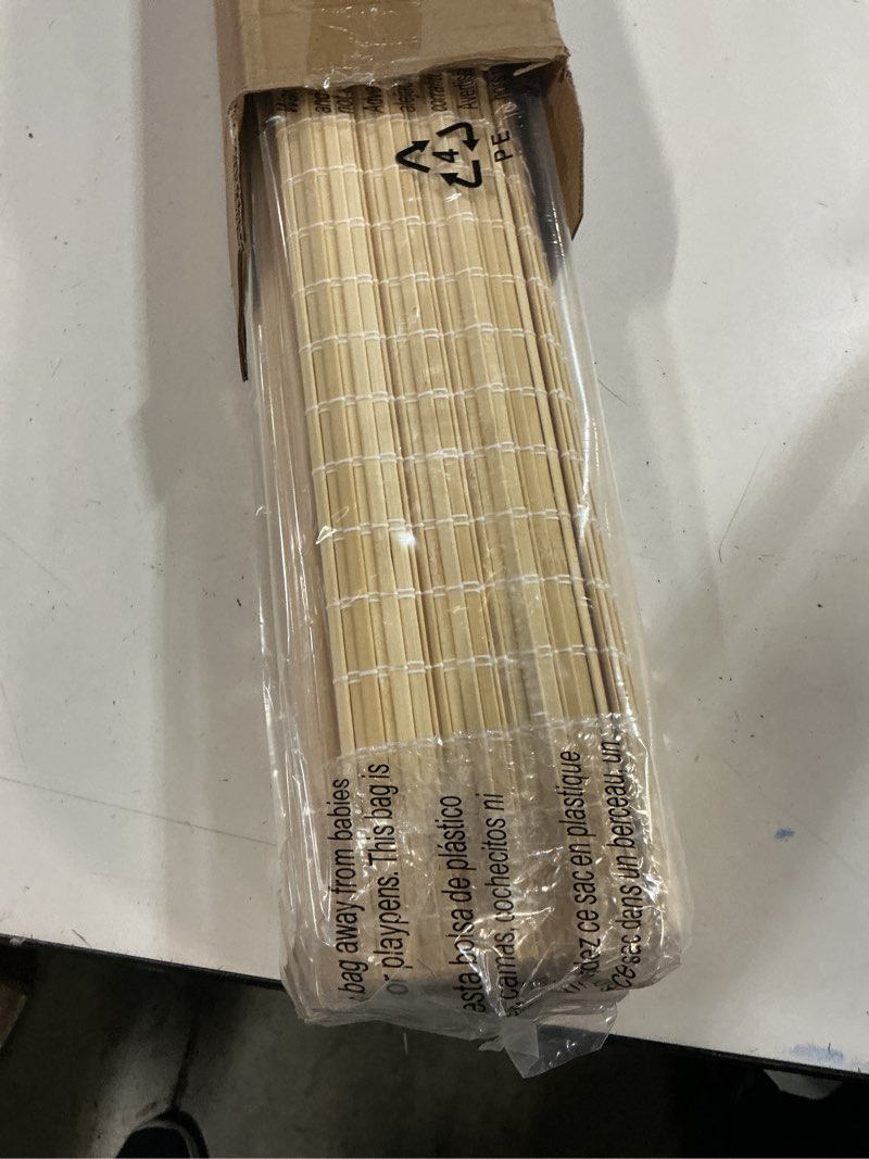 Condition photo showing New/Like New for LazBlinds No Tools No Drill Cordless Bamboo Roman Shades, Privacy Window Treatment, Roll Up Bamboo Blinds for Windows 31'' W x 64'' H, Natural Privacy-natural 31" W x 64" H