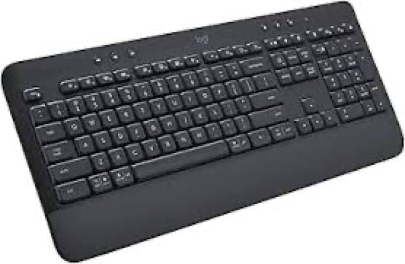 Logitech Signature K650 Comfort Full-Size Wireless Keyboard with Wrist Rest, BLE Bluetooth or Logi B