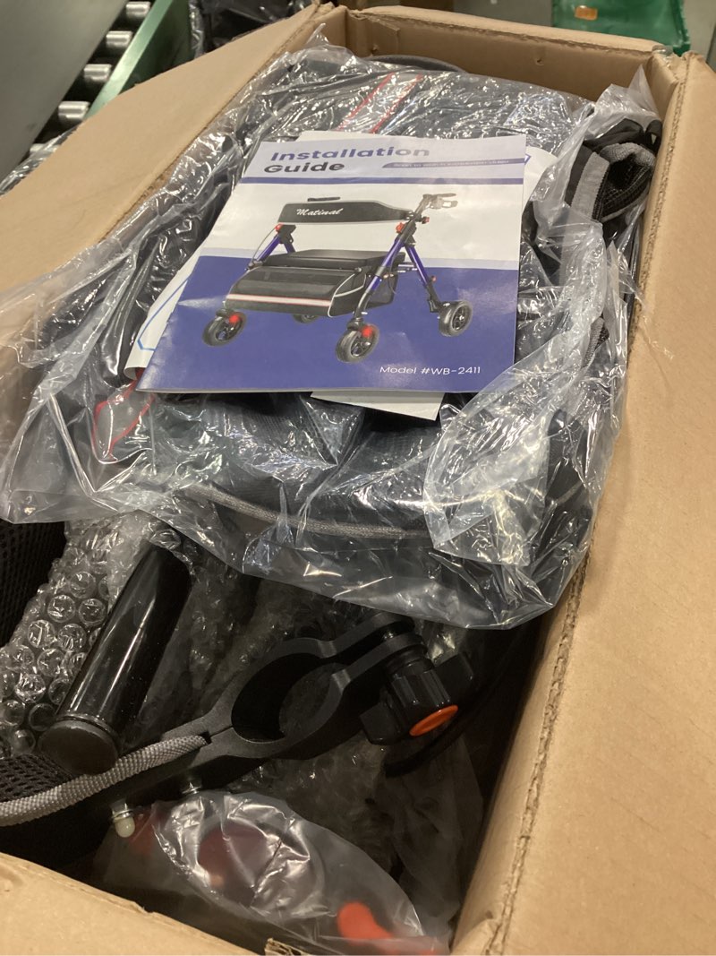 Condition photo showing New/Like New for Walkers for Seniors, Rollator Walker with Seat, Walkers for Seniors with seat, 350 lb Capacity,with 8'' Big Wheels, Rolling Walker (Burgundy) Red