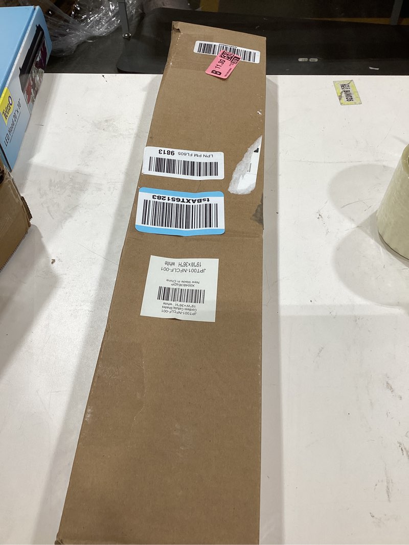 Condition photo showing Good Condition for LazBlinds No Tools No Drill Cordless Cellular Shades, Light Filtering Honeycomb Shades for Home, Thermal Insulation Blinds for Windows, 19" W x 36" H, White Light Filtering-white 19" W x 36" H