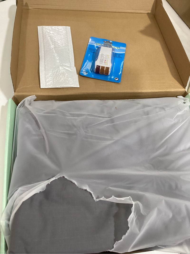 Condition photo showing As Is for grounding sheets king 25% silver fiber 75% organic cotton with outlet tester and test pen, grounded bed sheet kit earth connected bedding for bed (gray, king) gray king