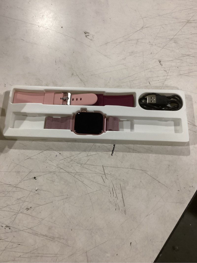 Condition photo showing Good Condition for trendia smart watches for women, 1.83'' hd fitness tracker with answer/make calls, heart rate/sleep/spo2 monitor, 120+ sport modes, ip68 waterproof, compatible iphone/samsung/android rose pink
