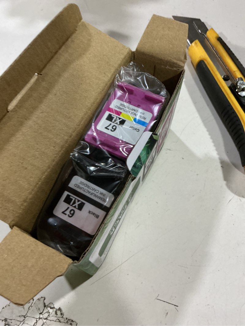 Condition photo showing Good Condition for sailner 67xl hp printer ink, replacement for hp ink 67 for hp 67 ink cartridges black/color combo pack, compatible with deskjet 2755e 2855e 2700e 4155e 2734e 2827e 4100e envy 6055 6455e printer 67xl