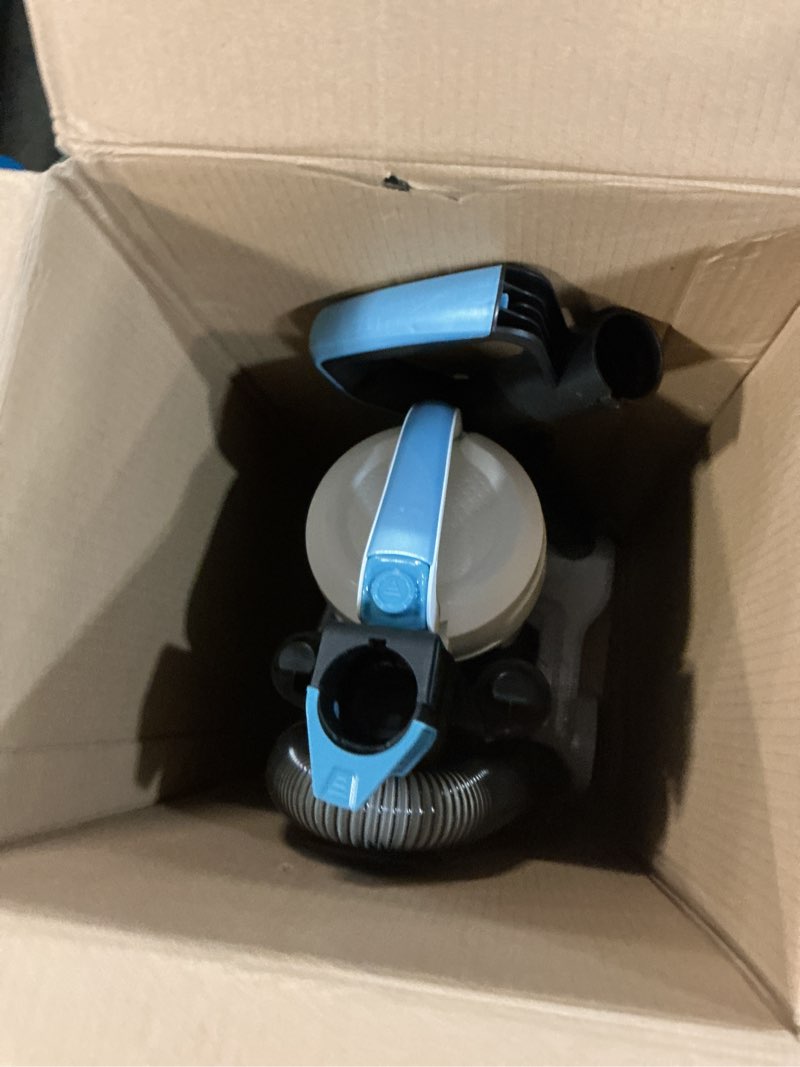 Condition photo showing As Is for Amazon Basics Upright Bagless Lightweight Vacuum Cleaner, Black and White