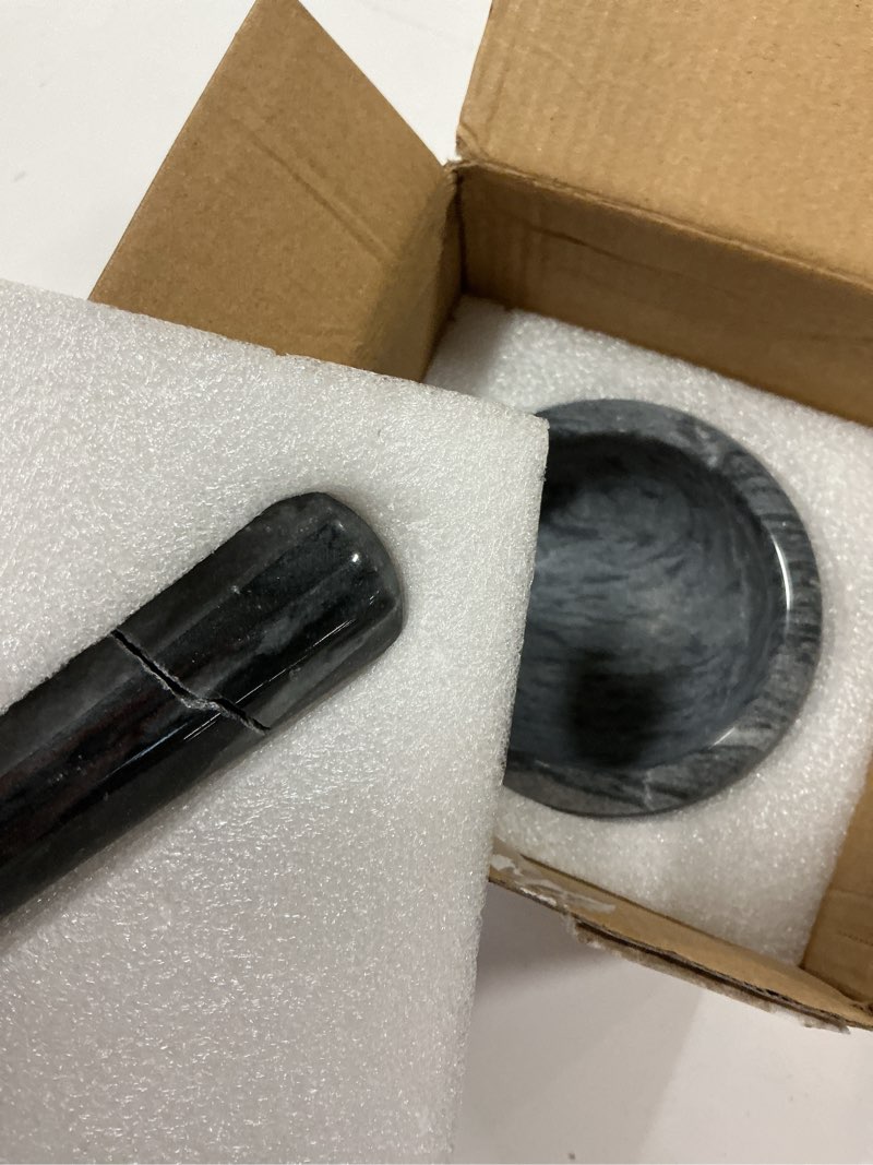 Condition photo showing As Is for Pill Crusher, Mini Marble Mortar and Pestle Set, Pill Crusher Grinder Fine Powder, Arthritic Hands Pill Grinder (Large Size) model001