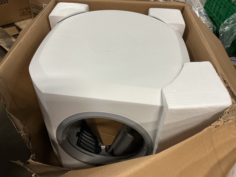 Condition photo showing As Is for automatic litter box, self cleaning litter box, odor control, 90l large capacity with app control and safety sensor, ellenpent, for multiple cats, large cat, with 3 rolls garbage bags