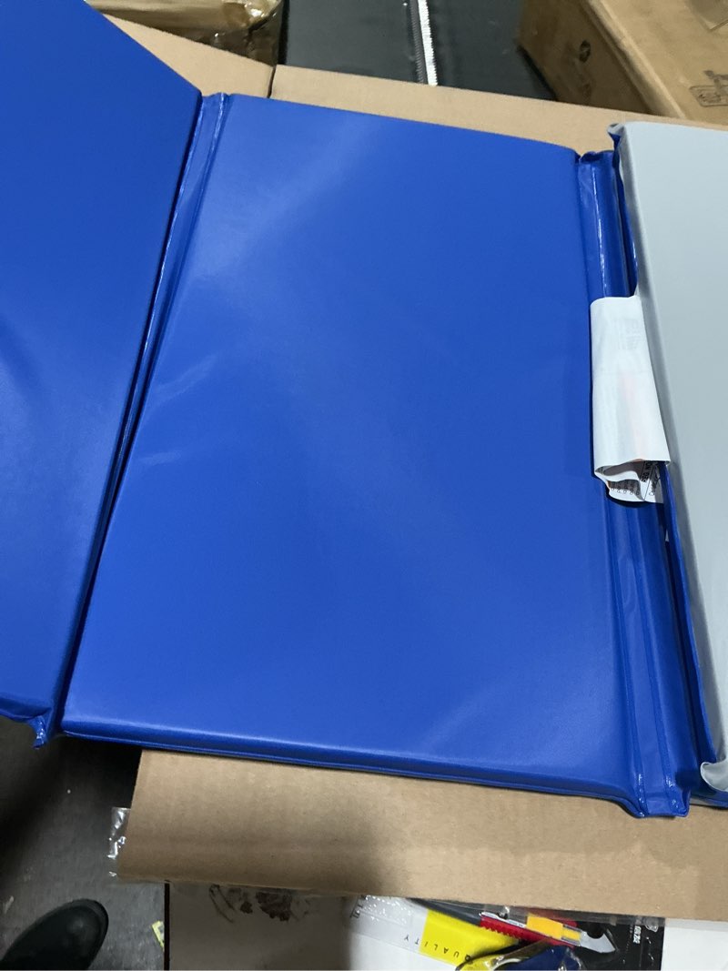 Condition photo showing Good Condition for (Similar to) ProSource Tri-Fold Folding Thick Exercise Mat 6’x2’ with Carrying Handles for MMA, Gymnastics, Stretching, Core Workouts Blue