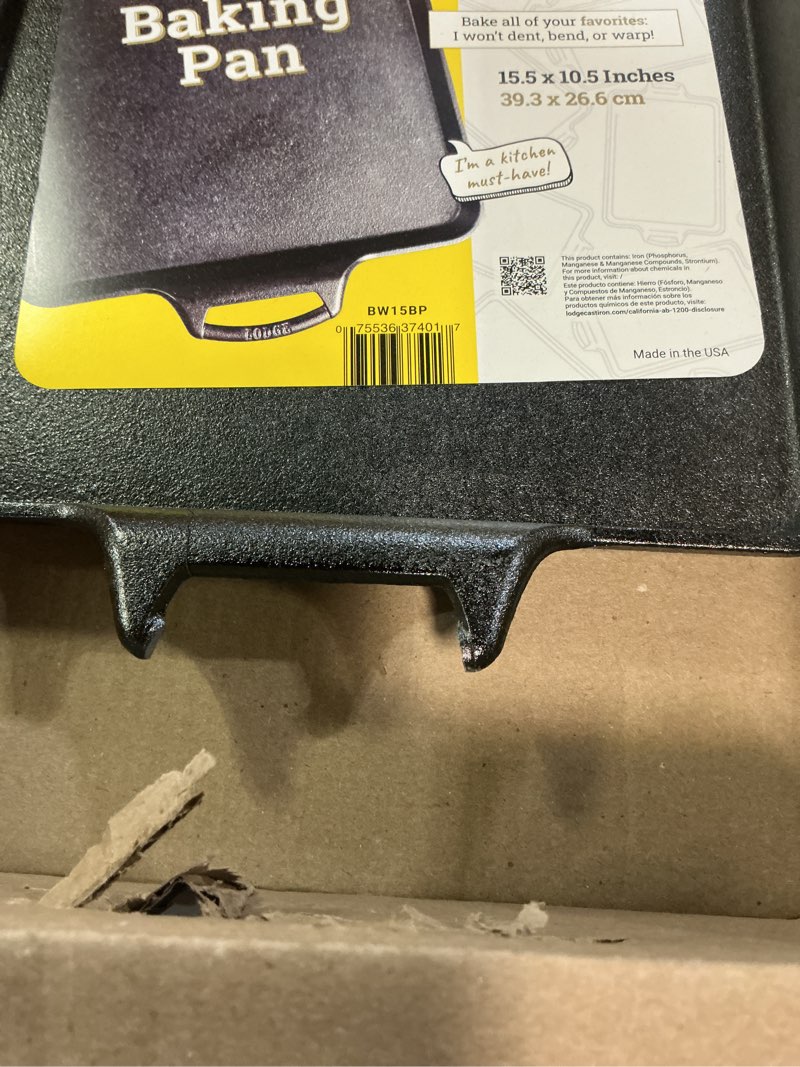 Condition photo showing As Is for lodge cast iron baking pan