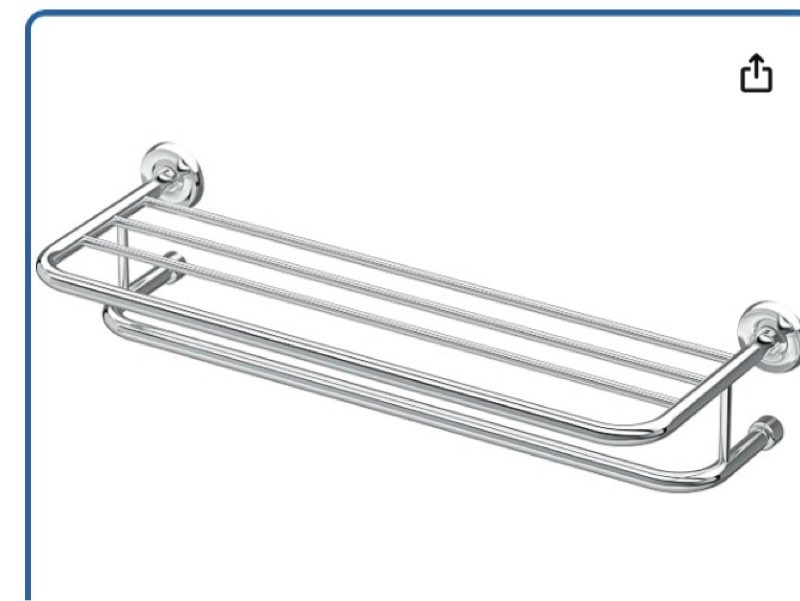 gatco 5376 designer ii bathroom spa towel rack, 24", chrome | wall mounted stainless steel 26.50" w x 5.68" h x 10" d towel holder rack with towel bar for bathroom