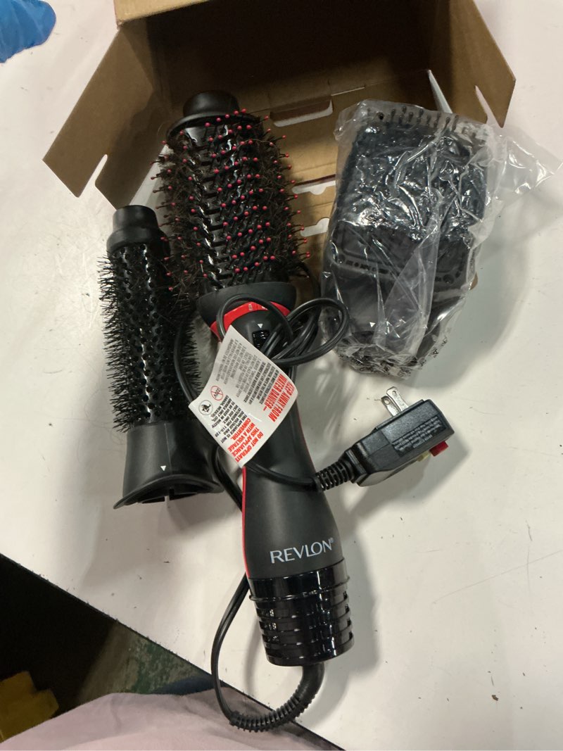 Condition photo showing As Is for revlon 3-in-1 multi-styler hair dryer brush, straighten, curl & smooth with one tool, hot air brush for blowouts, waves & sleek styles, lightweight styling brush with multiple heat settings black multi-styler volumizer