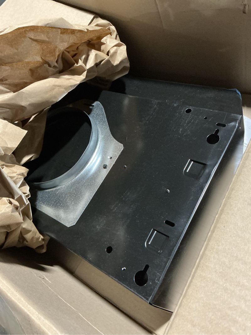 Condition photo showing As Is for Broan-NuTone F402423 Exhaust Fan for Under Cabinet Two-Speed Four-Way Convertible Range Hood Insert with Light, 24-Inch, Black 24-Inch Black