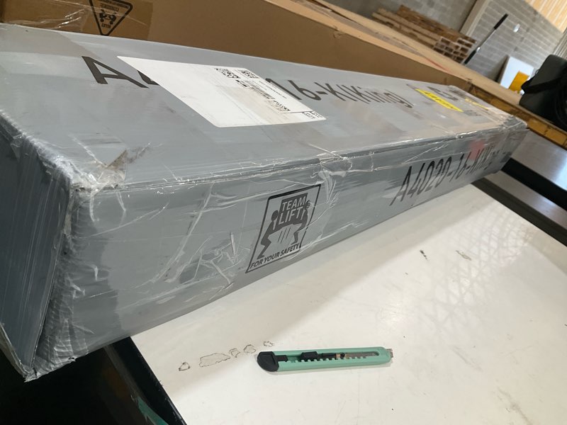 Condition photo showing As Is for new jeto metal bed frame,king size bed frame with storage space,heavy duty sturdy mattress foundation,easy assembly,no box spring needed, black,16 inch,king king 16 inch