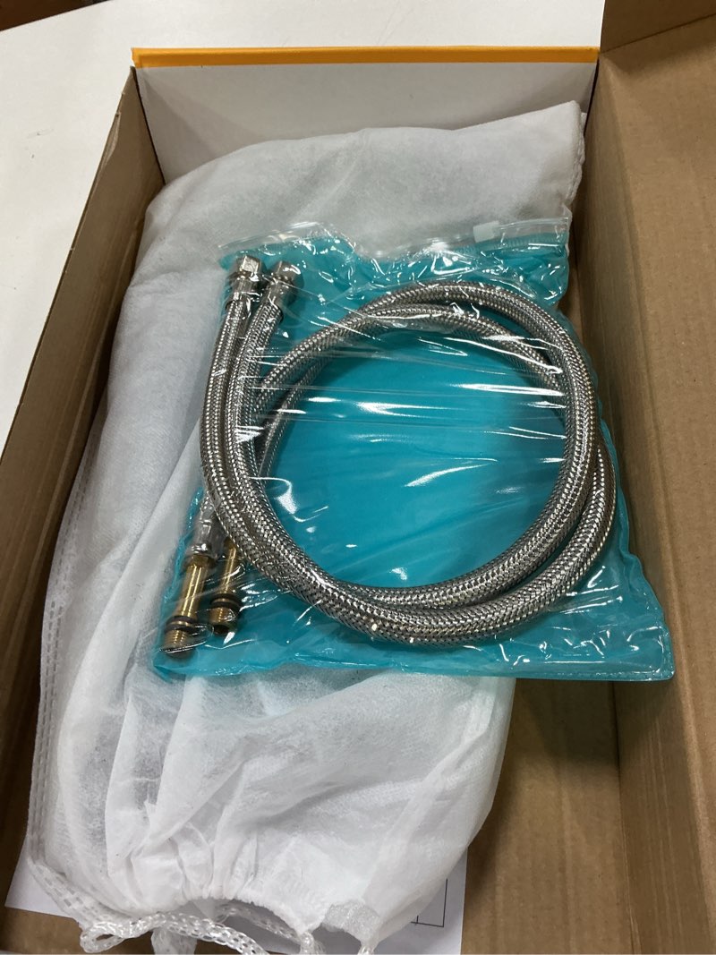 Condition photo showing New/Like New for High Arc Bar Sink Faucet Black Single Hole Kitchen Sink Tap Single-Handle RV Faucets Prep Sink Tap with 360º Swivel Spout Kitchen Mixer Tap with 24Inch Water Supply Lines Tall Black