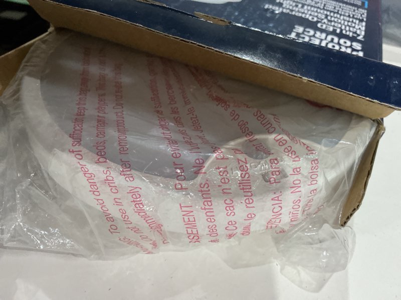 Condition photo showing As Is for project source 1-light 7-in matte white led flush mount light with motion sensor