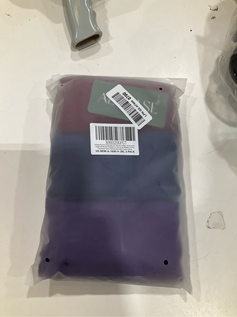 Condition photo showing New/Like New for allbase incontinence underwear for women high absorbency period panties ladies leakproof protective menstrual postpartum bladder control washable cotton briefs multipack plus size purpel/red/blue 3x-large