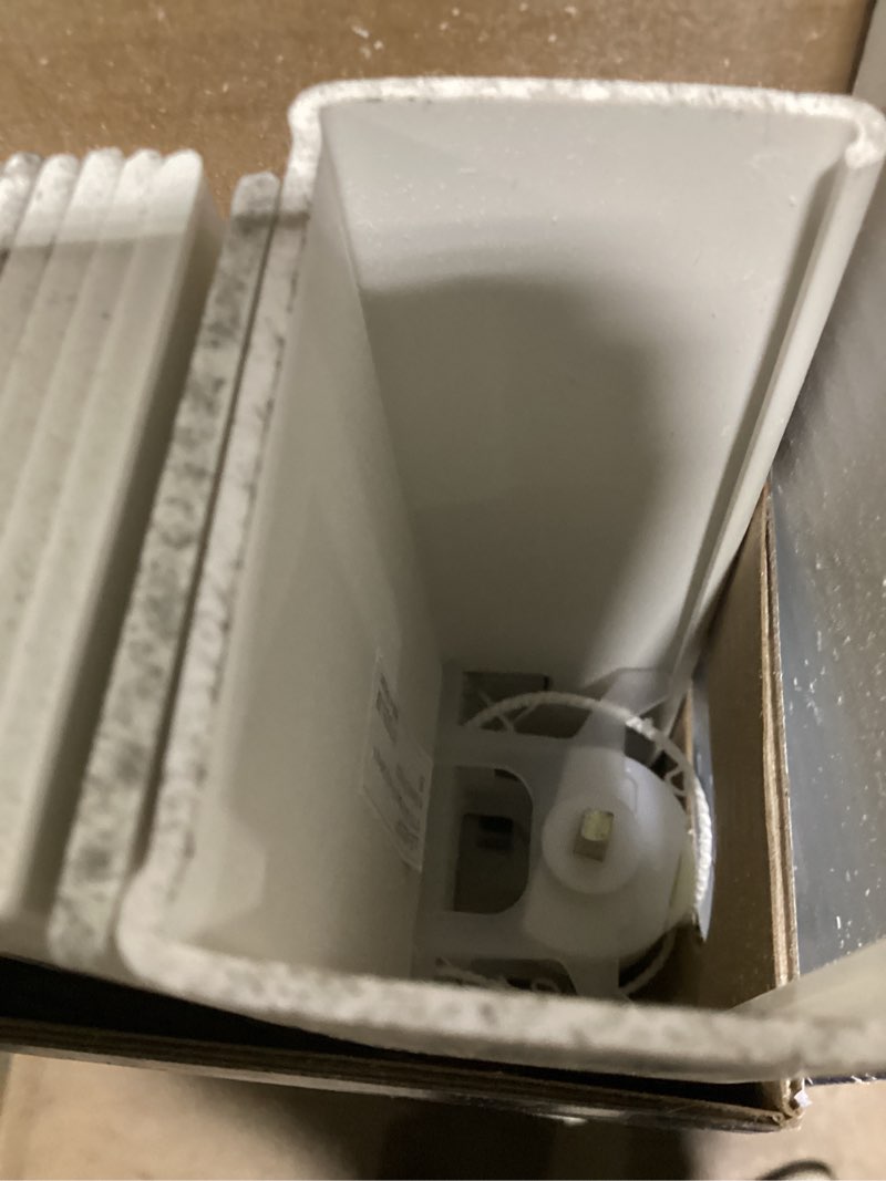 Condition photo showing As Is for LEVOLOR  Trim+Go 2-in Slat Width 57-in x 64-in Cordless White Faux Wood Room Darkening Horizontal Blinds  7401 