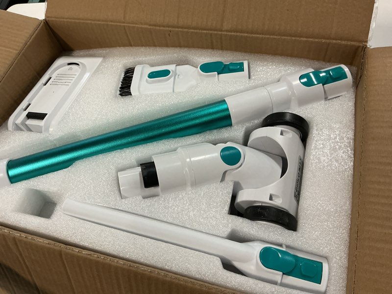 Condition photo showing Good Condition for tikom v500 cordless vacuum cleaner for home, 40000pa/450w stick vacuum with led touch screen, charging wall dock, anti-tangle, lightweight handheld vacuum for pet hair, hard floor, carpet, blue blue&white