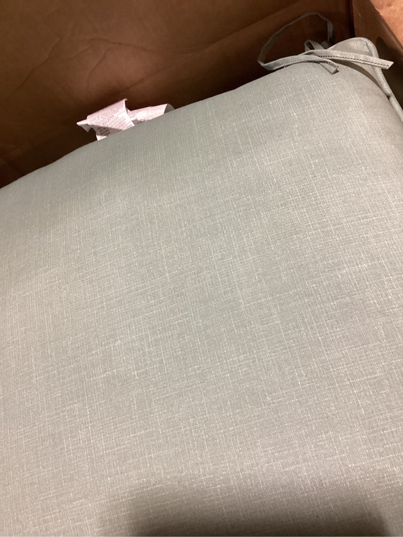 Condition photo showing Good Condition for Arden earthFIBER Outdoor Deep Seat Cushion Set, 24 x 24, Rain-Proof, Fade Resistant, Deep Seat Bottom and Back Cushion for Chair, Sofa Sage Green Texture Polyfill Sage Green Texture 24" x 24"