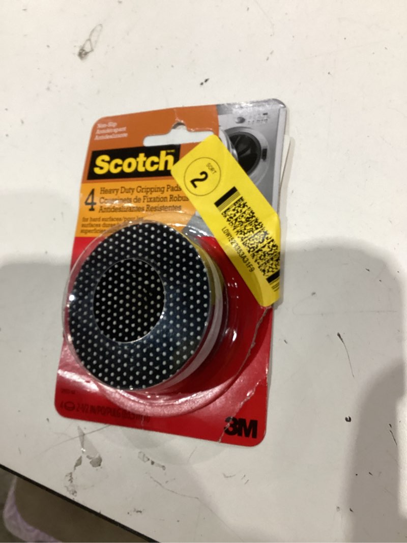 Condition photo showing Good Condition for scotch heavy duty anti-skid 4-pack 2-1/2 in black plastic gripper pads