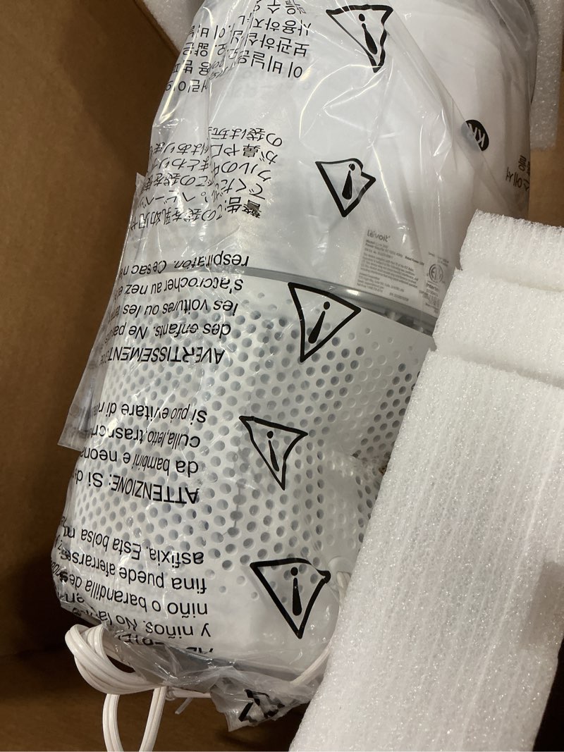 Condition photo showing As Is for LEVOIT Air Purifier for Home Allergies Pet Hair in Bedroom, Covers Up to 1073 ft² by 56W High Torque Motor, AHAM VERIFIDE, 3-in-1 Filter with HEPA Sleep Mode, Remove Dust Smoke Odor, Core300-P, White