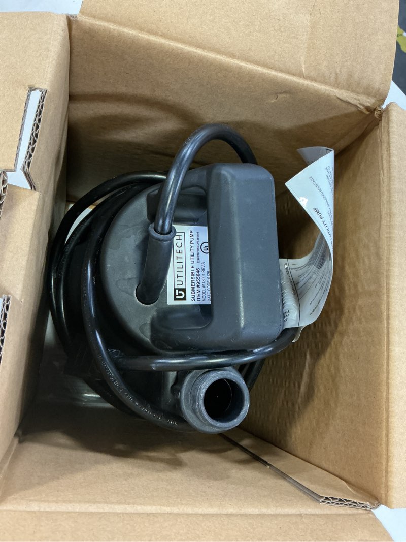 Condition photo showing As Is for utilitech 1/6-hp 115-volt 25-gpm thermoplastic submersible utility pump
