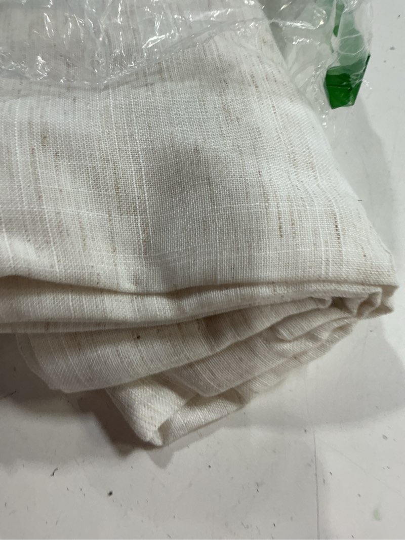 Condition photo showing New/Like New for bgment linen semi sheer curtains 84 inches long 2 panels set for living room - ivory light filtering drapes with rod pocket textured lightweight window treatments for bedroom, 52 x 84 inch 52"w x 84"l (pack of 2) linen