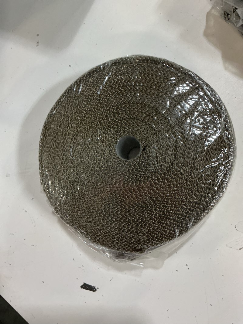 Condition photo showing As Is for 2" x 66' exhaust heat wrap titanium pliable lava fiber muffler roll pipes, 5cmx20m basalt separated by tropical zone, shield tape with 20 stainless locking ties 2" x 66' titanium
