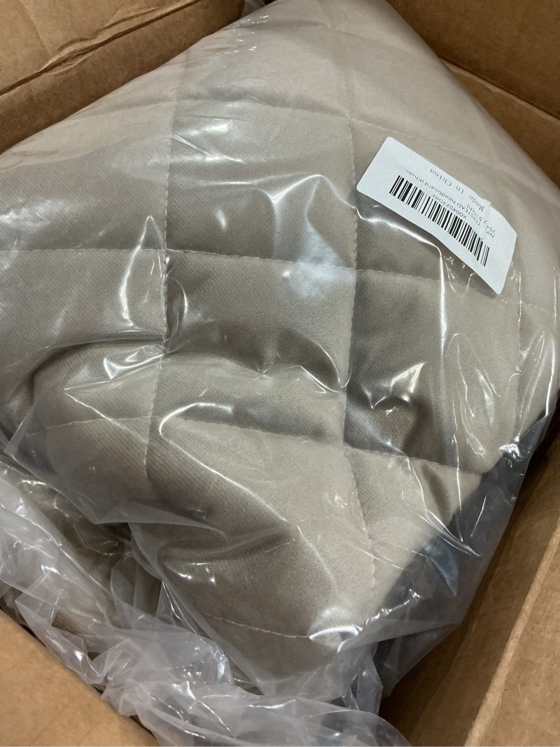 Condition photo showing Good Condition for velvet bed headboard cover slipcover - stretch quilted & thicken dustproof protector for queen/king, washable decorative headboard cover for bedroom (khaki, 75x27.5 inch) khaki 75x27.5 inch
