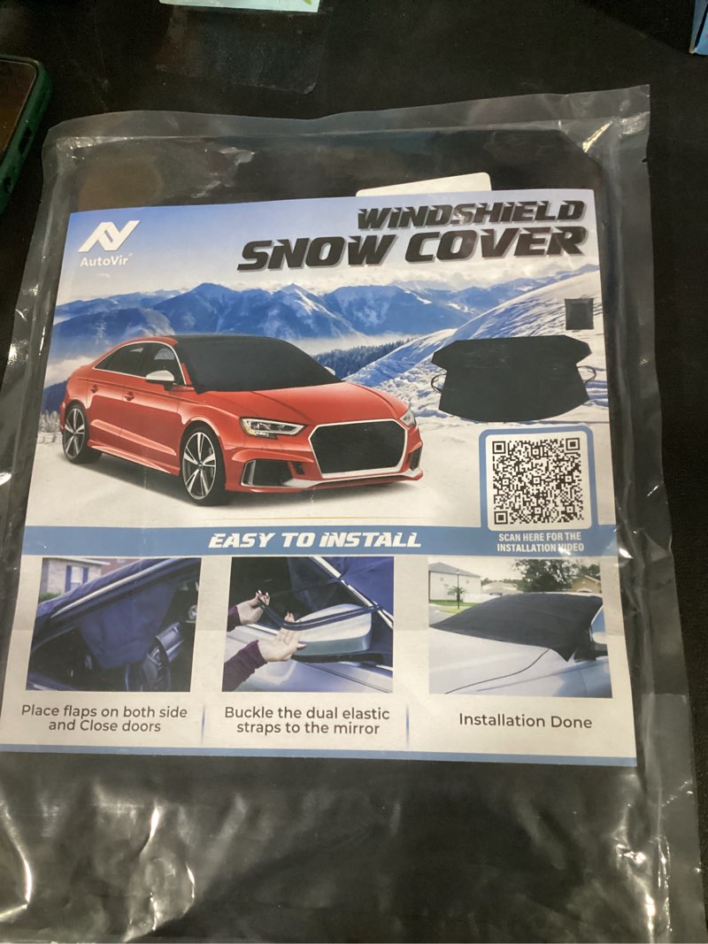 Condition photo showing New/Like New for windshield snow cover for ice and snow – car windshield cover for winter frost, ice & snow protection – waterproof frost shield windshield protector for cars, suvs & trucks (69x42 inches) standard