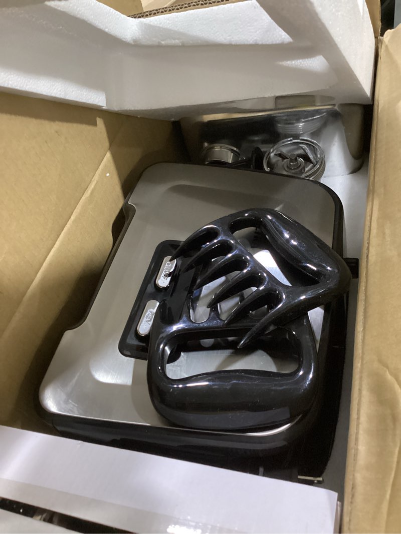 Condition photo showing Good Condition for meat grinder, sausage stuffer, [2800w max] electric meat mincer with stainless steel blades & 3 grinding plates,sausage maker & kubbe kit for home kitchen & commercial using mg090-m