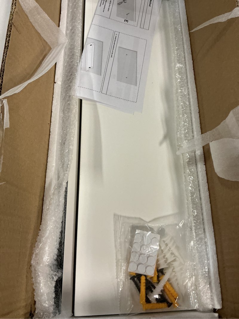 Condition photo showing Good Condition for WOPITUES Floating Shelves 24 inch with Gold Metal Guardrail, Shelves for Wall Decor Set of 3, Wall Shelves for Bedroom, Bathroom, Kitchen, Living Room, Plants, Picture Frames, Art- Black and White Black and White 23.6 inch