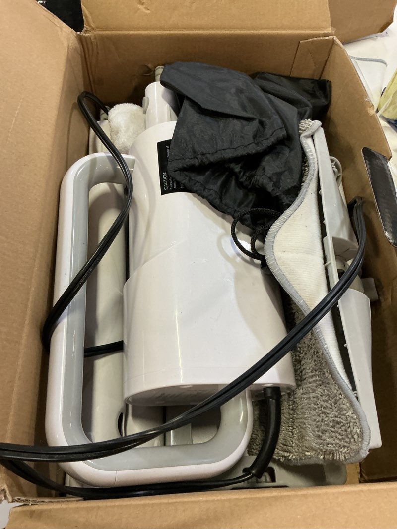 Condition photo showing As Is for 10-in-1 steam mop, detachable handheld steam cleaner for multi-surface | 350ml tank,10s heat-up,248°f steam cleaner,2-level control,swivel head for carpet,floor,tiles,bbq grill,car accessories clean white