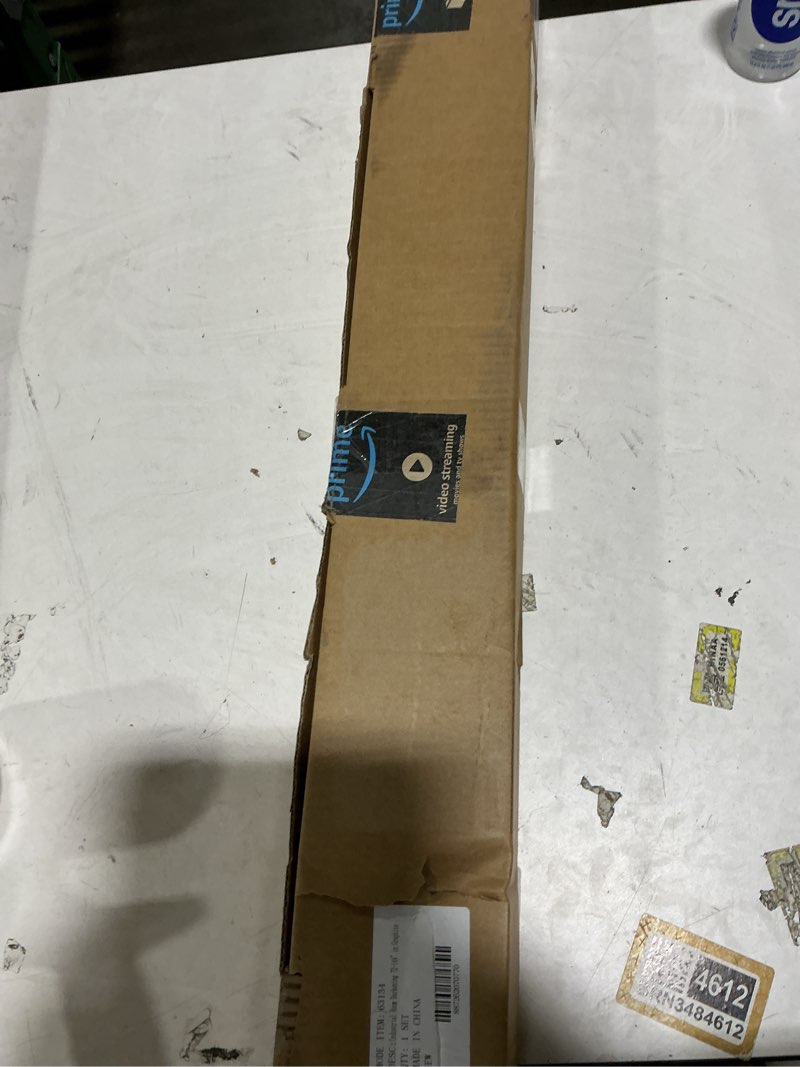 Condition photo showing Good Condition for MODE Industrial Room Darkening Collection 1 1/8” diameter Industrial Curtain Rod Set with Steel Wall Mounted Expandable Curtain Rod, Blocks Light, Fits 72” to 144” Windows, Graphite Graphite Fits 72"-144" wide windows