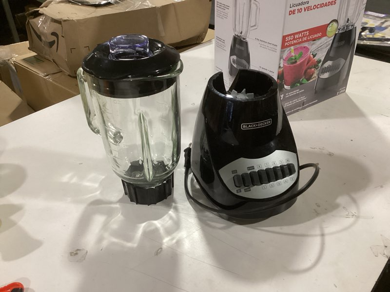 Condition photo showing Good Condition for BLACK+DECKER Countertop Blender with 6-Cup Glass Jar, 10-Speed Settings, Black, BL2010BG