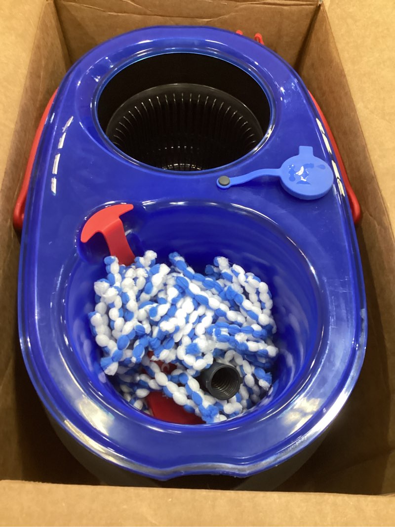 Condition photo showing As Is for o-cedar rinseclean spin mop & bucket system | clean with water | removes 99% of bacteria