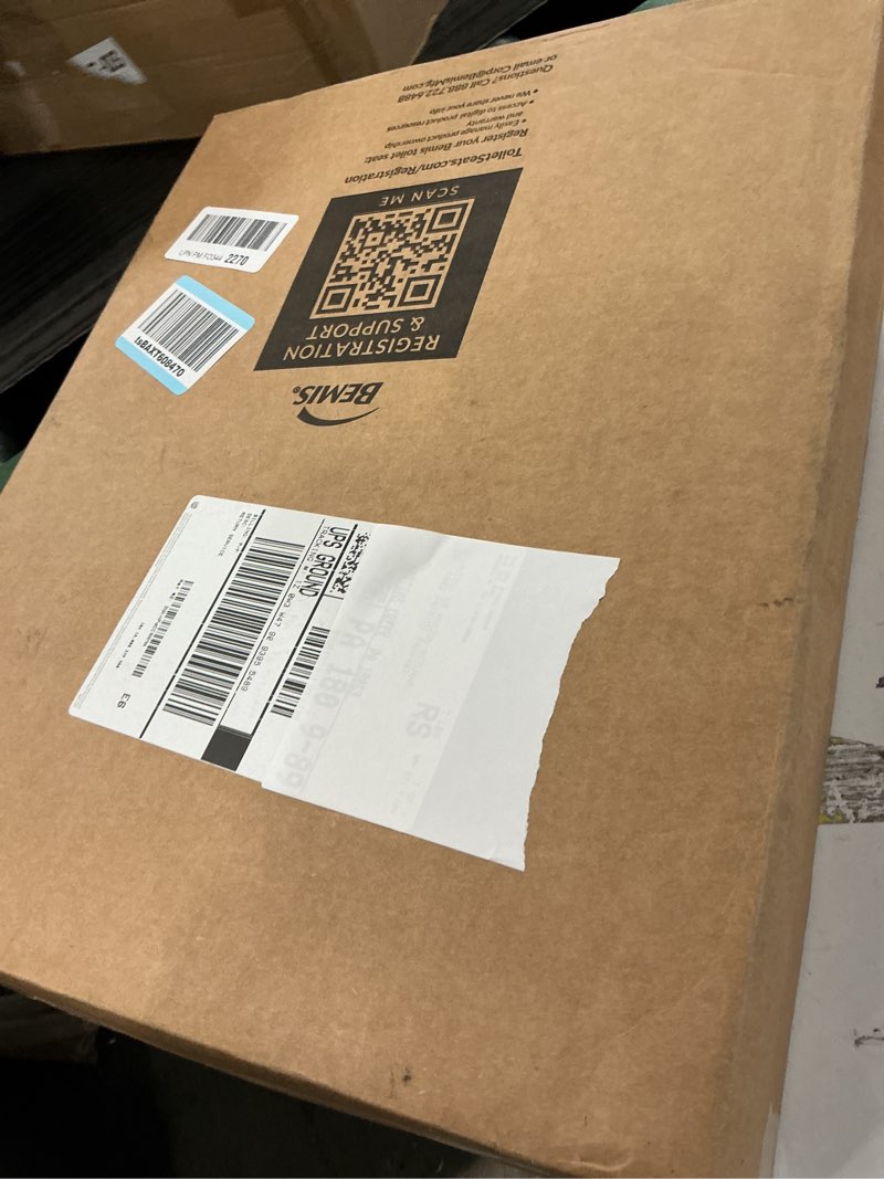 Condition photo showing New/Like New for Mayfair Cassel Slow Close Toilet Seat, Easy Clean, Non Slip Premium Wood Seat, Easy Install, Made in USA, Round, White Round 1 - Toilet 