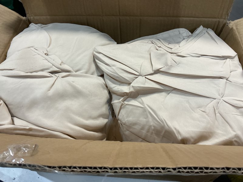Condition photo showing Good Condition for amazon basics all-season down-alternative 3-piece comforter bedding set, soft lightweight microfiber, pinch pleat design, king, beige beige king